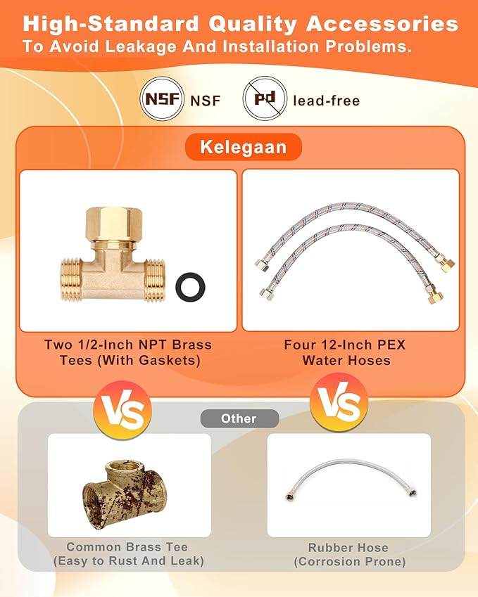 Digital Smart Instant Hot Water Recirculating Pump Kit, Touchscreen Under-Sink System, Built-in Thermostat Timer, Ultra-Quiet, Includes 16-inch Supply Line and Full Installation Components