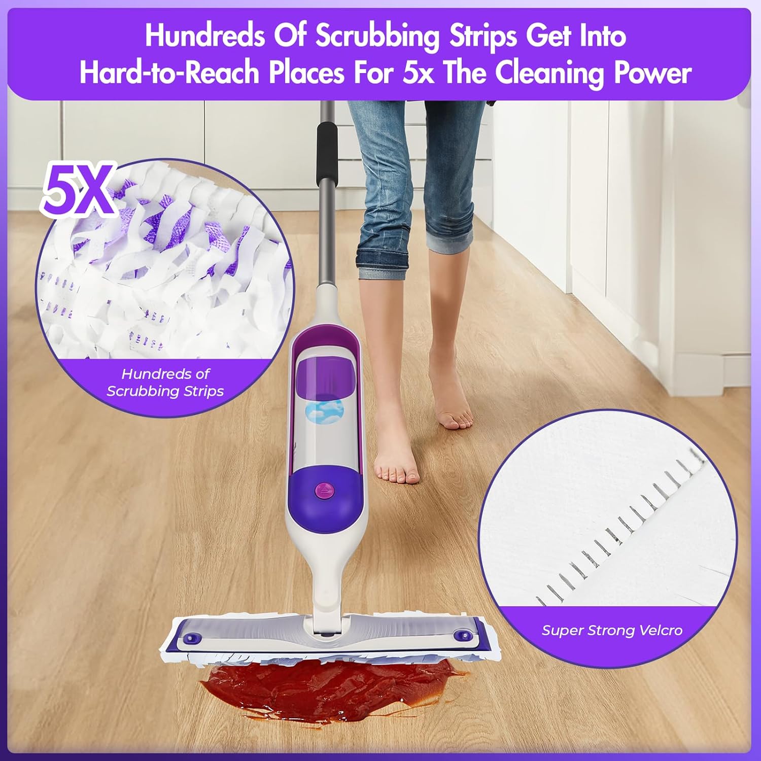 15 Pack Power Mop Refills, Disposable Mopping Pads Refills Compatible with Swiffer Power Mop, Multi-Surface Replacement Powermop Kit for Wood Floor Cleaning