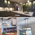 3.2 Inch 5000K Daylight White E26 LED Bulb 60 Watt Equal, AC 120V 600LM Edison Bulbs Dimmable, 6W T10 T30 Filament Light Bulbs Clear Glass for Fan Pendant Wall Light, UL Listed-4 Pack