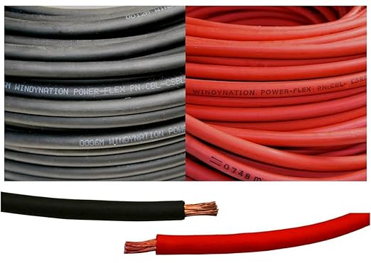 2 Gauge 2 AWG 15 Feet Red + 15 Feet Black Welding Battery Pure Copper Flexible Cable + 10pcs of 3/8" Tinned Copper Cable Lug Terminal Connectors + 3 Feet Black Heat Shrink Tubing