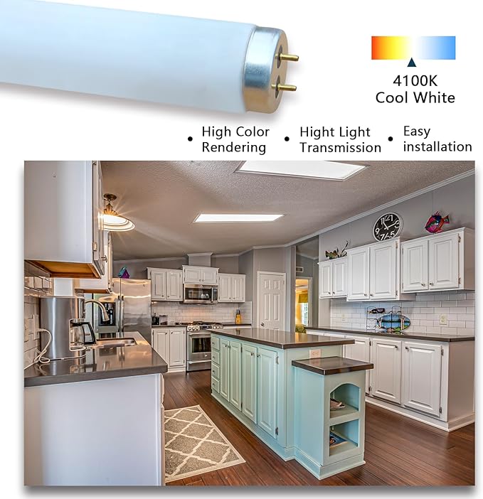Valoisa F14T12/CW 14W 14 3/4 Inch T12 4100K Linear Fluorescent Light Bulb,14 Watts, G13 Medium Base,T12 Tube,14 3/4" MOL,1.5" Dia,4100K Cool White,3Pack