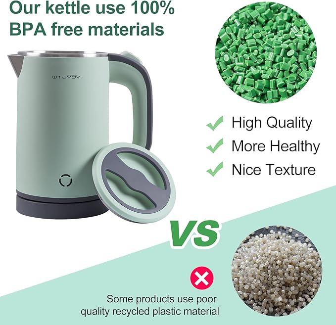 Small Electric Kettle Stainless Steel, 0.8L Portable Tea Kettle Auto Shut-off, Low Power Hot Water Kettle for Camping, Travel, Office and More