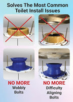 One N Done Toilet Flange Repair Kit – Complete Toilet Wax Ring Replacement Kit – Durable Waxless Toilet Ring – Includes Toilet Flange Bolts and nuts,washers - Toilet Flange Extension Kit (3 Packs)