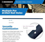 Sandbaggy 72" Round Steel Concrete Form Stakes with Nail Holes - Rust Resistant Coating - Removable, Reusable (15)