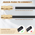 18pcs Quick Connect Brass DOT Air Line Fittings Straight Union 5/8” 3/4” 1/2” Tube Push to Connect Fittings Air Suspension Fittings Straight Air Brake Union Push Lock Pneumatic Air Hose Fitting