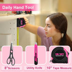 THINKWORK Pink Tool Set - 40 Piece General Household Hand Tool Kit with Storage Toolbox, Small Basic Tool Set Perfect for DIY, Home, Office, Garage and College Dormitory Use - Christmas Gift for Women