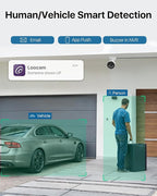 Loocam 5MP PoE Security Camera System 8CH H.265+NVR with 1TB HDD, 4pcs 4MP Wired Camera System AI Human Vehicle Detection Surveillance System Outdoor Indoor with Audio, Night Vision, 24/7 Recording