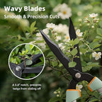 PrunePro Hedge Shears 27"-35" Extendable Handle Trimmer Clippers with Wavy Sharp Stainless Steel Blade Garden Shears Bush Cutters