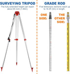Iglobalbuy Self Leveling Rotary Laser Level System Kit with Surveying Tripod + Aluminum Grade Rod 16.4Ft, Red Beam Automatic Self-leveling Transit Laser Level Grading Rotating Lasers for Construction