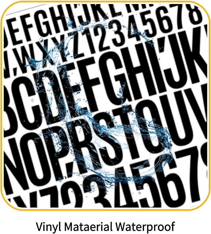 10 Sheets 780 Pcs Vinyl Letter and Number Stickers - Waterproof, Self-Adhesive Alphabet for Mailbox, Door, Window, Cars, Boats, Address(Black, 1in & 2in)