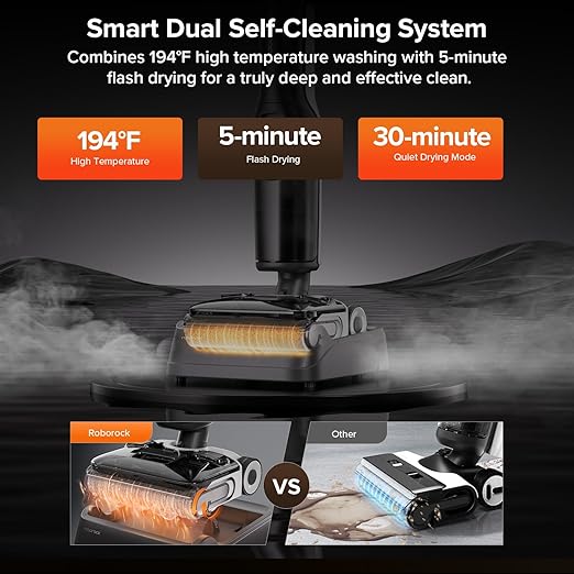 roborock F25 ALT Vacuum Mop, Wet Dry Vacuum Cleaner, Cordless Hard Floor Cleaner Machine with AI Assistant Wheels, 180° Lie-Flat, 194°F Hot Air Flash Drying & Self Cleaning Electric Mop