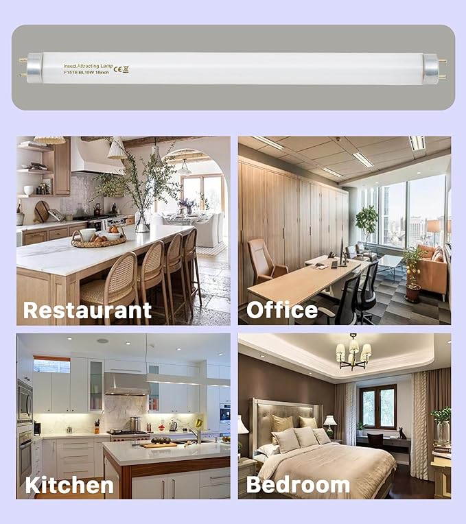 amgolibi 18 Inch 15 Watt U V/A Black Light Bulb F15T8/BL Replacement T8 BL Fluorescent Lamps for 30W Machine 350BL 365-nm Blue Light 4 Count