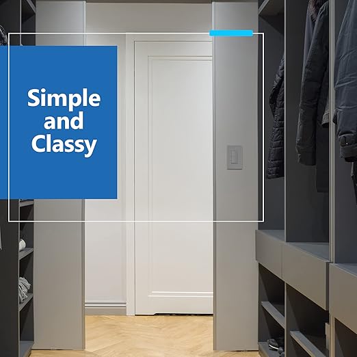 LIDER Matte Finish Lighted Double Switch with Screwless Wall Plate, Combination Frameless Decorator Switch with Locator Light, Ground Terminal Single Pole, 15A 120V, UL Listed, Gray, 2 Pack