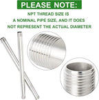 TAISHER 2PCS Stainless Steel Pipe Fittings, 3/4" NPT Male x 3/4" NPT Male Threaded, 16" Length Nipple Cast Pipe