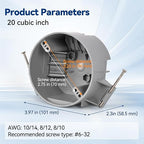 20 Cubic Inch New Work Ceiling Electrical Box, Ceiling Light Box for New Construction, PVC, UL Listed, 96 Pack