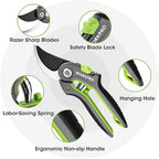 WORKPRO Garden Pruning Shears 2 Pack, 8" Bypass Pruning Shears and 6.25" Straight Garden Scissors, Premium Plant Shears, Garden Clippers Hand Tools for Cutting Flowers, Trimming Plants, Picking Fruits