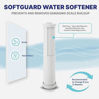 NU Aqua 4 Stage Salt Free Water Softener Whole House Water Filter System with Total Filtration - Includes Sediment, Heavy Metal KDF GAC, SoftGuard, Carbon Block Filters