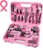 WORKPRO 52-Piece Pink Tools Set, Household Lady Tool Kit with Storage Toolbox, Basic Tool Set for Home, Garage, Apartment, Dorm, New House, Back to School, and as a Gift