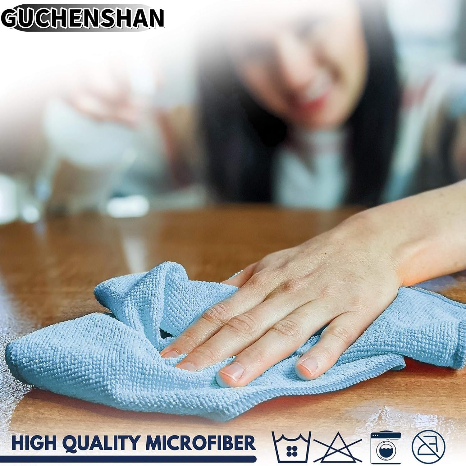 11x11 Inch Slim Microfiber Cleaning Cloths, 30-Pack - Flexible for Tight Spaces (Car Vents/Glass Edges), Lightweight & Scratch-Free, Washable for Kitchen/Bathroom/Car (Blue)
