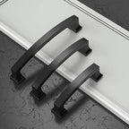 Asidrama 10 Pack 3 Inch(76mm) Hole Centers Kitchen Cabinet Handles, Matte Black Cabinet Pulls Kitchen Cabinet Hardware for Cupboard Drawer Pulls