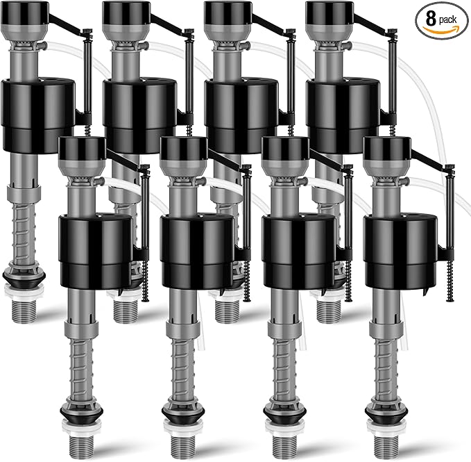 Lasnten 8 Pieces Toilet Fill Valve Toilet Tank Replacement Kit Valve Replacement Kit for Tank and Bowl Water Control