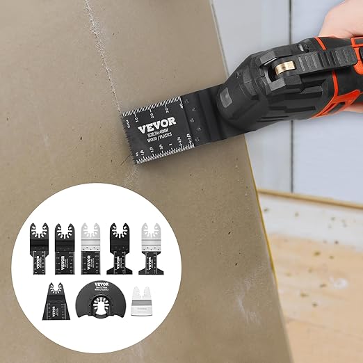 VEVOR 30-Piece Oscillating Saw Blades, Quick Release Multi Tool Blades Kits, 8 Types Oscillating Multitool Blade for Wood Plastic Metal, Compatible with Dewalt Ryobi Milwaukee Hitachi Chicago Fein