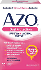 AZO Dual Protection, Urinary + Vaginal Support, Prebiotics and Probiotics for Women*, Starts Working Within 24 Hours, Non-GMO, 30 Count