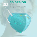 LEMENT KN95 Face Masks,100 Pack Breathable Cup Dust Disposable Masks For Adults,Blue
