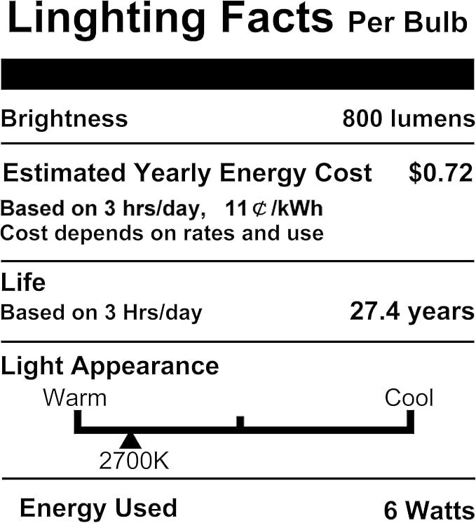 5 Inch Edison Bulb, 2700K Soft White E26 Led Bulb 6W Dimmable, 800LM T10 T9 Bulb Clear Glass Tubular Light Bulbs, AC 120V Equal 80 Watt Bulbs for Chandelier Pendant Wall Light - 4Pack