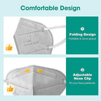 LEMENT KN95 Face Masks,100 Pack Breathable Cup Dust Disposable Masks For Adults,Grey
