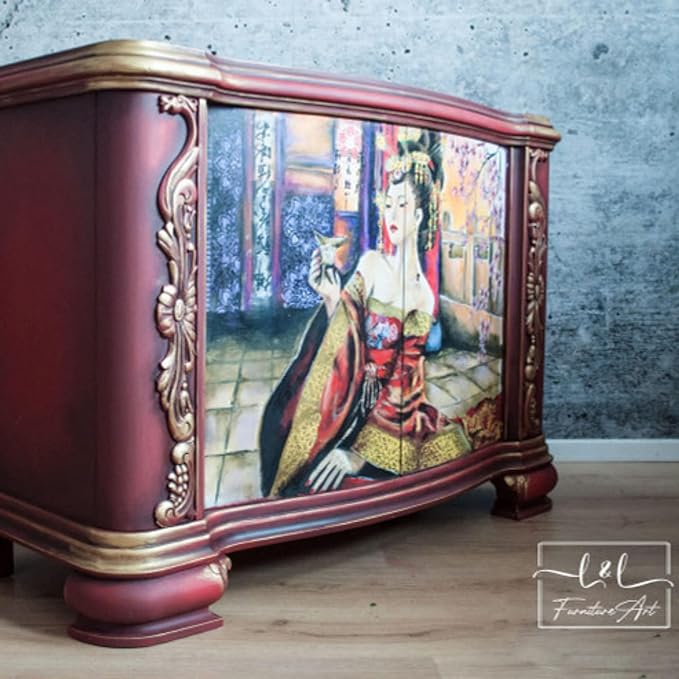 Dixie Belle Paint Company Chalk Finish Furniture Paint - Muscadine Wine (4oz) - Matte Red Wine Chic Chalk Mineral DIY Furniture Paint