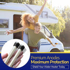 Anode Rod for Hot Water Heater - Magnesium 9.25" Length ¾" NPT - 2 Pack