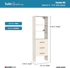 ClosetMaid SuiteSymphony 25-Inch Closet System Tower with (3) Drawers, and (2) Shelves, White Timber
