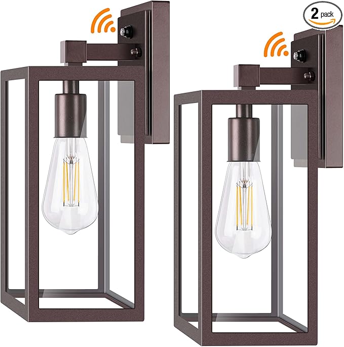 Dusk to Dawn Outdoor Lighting Fixtures for House, ORB Sensor Porch Exterior Lights Wall Mount, Anti-Rust Wall Light, Wall Sconce Lamp, Waterproof Wall Lantern for Garage, 2-PACK