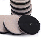 24 PCS 2.5" Felt Furniture Movers Sliders for Hardwood Floors, Reusable Felt Furniture Moving Pads, Sliders for Moving Heavy Sofa Couch Fridge, Furniture Glides Easily and Quickly (Beige, Round)