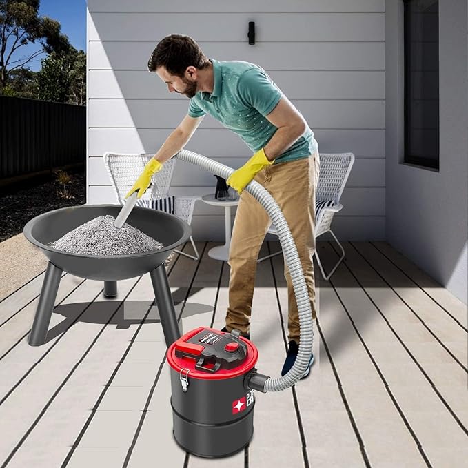 Porter-Cable 4 Gallon Ash Vac, 4 Peak HP Ash Vacuum with Powerful Suction for Fireplaces, Wood Burning Stoves, Bonfire Pits and Pellet Stoves