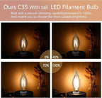 12 Pack E12 Led Light Bulbs 40 Watt Equivalent 4W, CA10 2700K Warm White 400LM Dimmable Chandelier Bulbs, High Brightness Candelabra Bulbs, CA11 Clear Flame Tip Light Bulbs for Chandelier