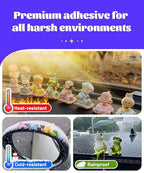 Removable Car Double Sided Glue Sticky Dots, Strong Hold Adhesive Dots for Car Dashboard Decorations, No Residue Transparent Mounting Tape for Auto Accessories 268pcs