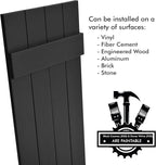Board & Batten Vinyl Shutters (1 Pair) | 14.5"x63" (4-Board) - Black Cosmos/Paintable | Exterior Window Shutters | Includes Mounting Hardware | Simple Installation | Made in USA