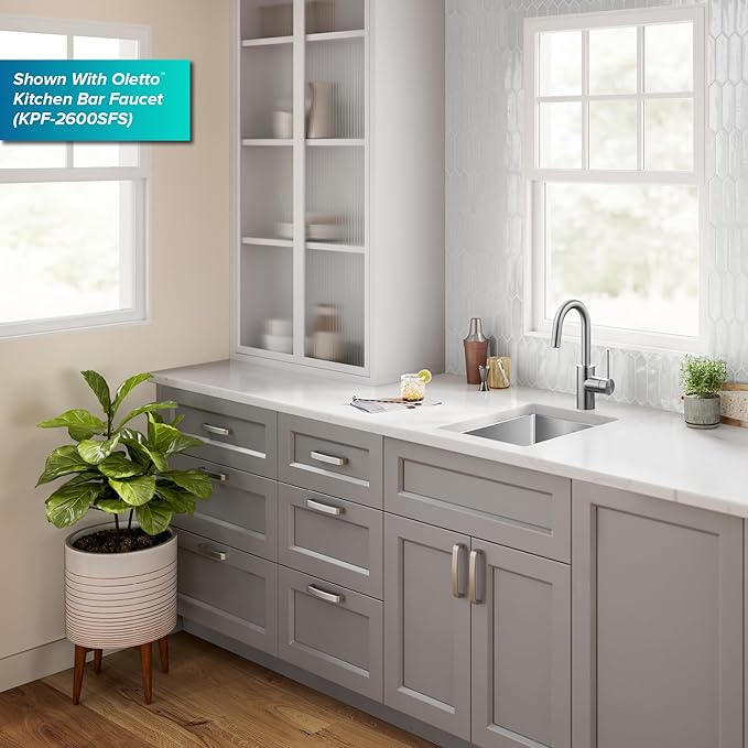 KRAUS Standart Pro 14 -inch Undermount Single Bowl 16 Gauge Stainless Steel Bar Kitchen Sink, KHU101-14