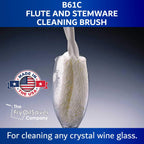 2-Pack Flute & Stemware Wine Glass Cleaning Brush - Dishwasher Safe, Non-Scratch Flute Cleaner for Crystal Glasses, Champagne Glass, Goblet, Wine Decanter - for Bar & Restaurant by FryOilSaver B61C