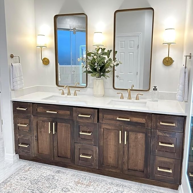 10 Pack 5 Inch Champagne Cabinet Pulls Square Drawer Handles Cupboard Handles Modern Stainless Steel Kitchen Cabinet Hardware Champagne Bronze Pulls