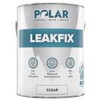 Polar Specialist Coatings Clear Leak Fix Paint - 85 oz - One Coat Waterproof Sealant with Reinforced Fibers, Instantly Seals Leaks & Cracks for Roofs, Drainpipes and Gutter Repairs for Exterior Use