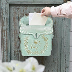 Mailbox Wall Mount Mailboxes for Outside Vintage Mail Boxes for House Outside Metal Drop Box Antique Style Nostalgic Charm Home Decorative, Bird Pattern, Green