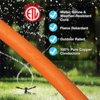 Clear Power 16 Gauge 3Prong Cords (16/2-2-Prong Polarized, Orange, 100 ft)