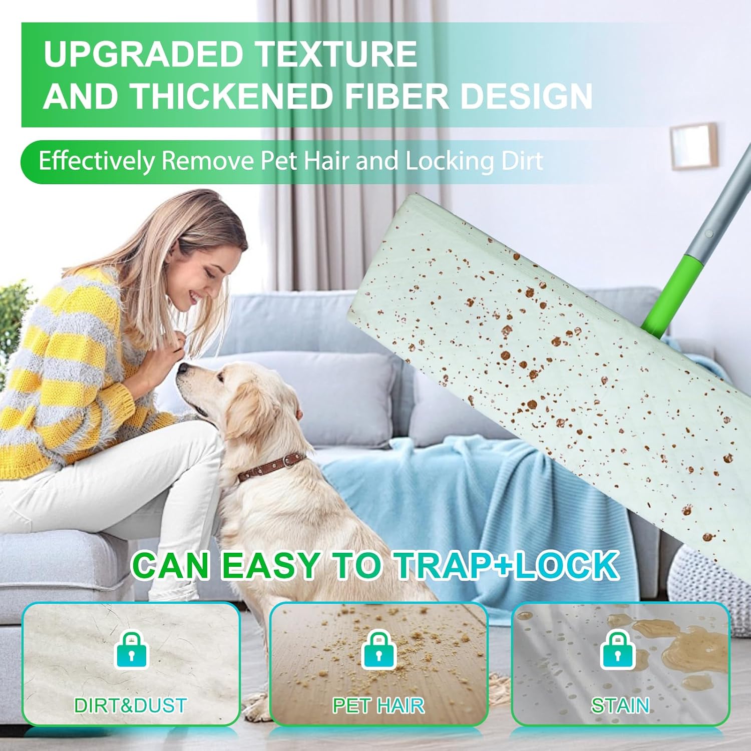 40 Count XL Wet Mopping Cloths for Swiffer Sweeper XL Mop - Disposable X-Large Wet Pad Refills - Multi-Surface Wet Wipes Mopping Pads Refill for Floor Cleaning