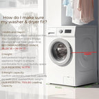 SKM 29" Washer & Dryer Pedestals with Drawer - 2 Pack Laundry Stand Raiser, 14.3" Height, Steel Construction, White