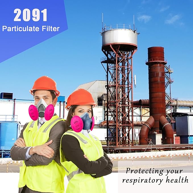 160Pcs(80Pack) 2091 Particulate Filter,2091 Filters Cotton for Respirator for 6200, 6800, 6502 7502 FF4 Respirator for Lead Paint, Asbestos