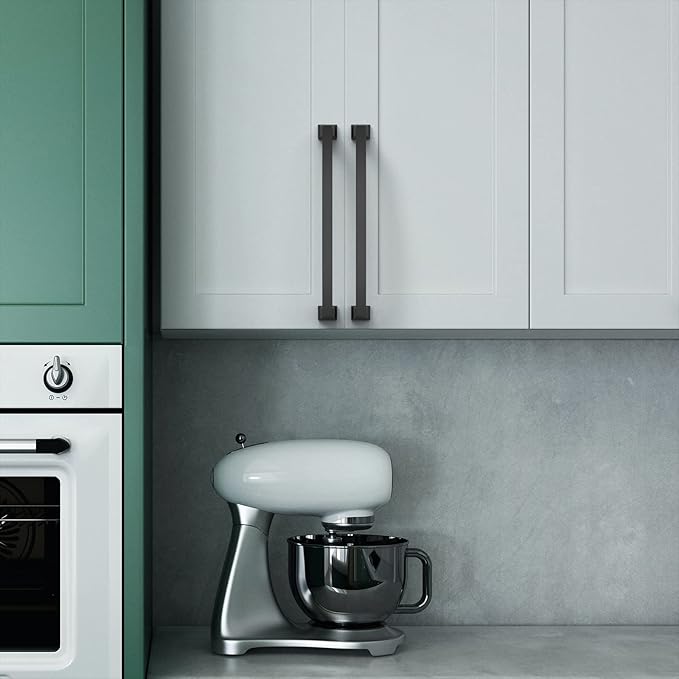 Asidrama 10 Pack 10 Inch(254mm) Matte Black Kitchen Cabinet Handles, Cabinet Pulls Kitchen Cabinet Hardware for Cupboard Drawer Pulls