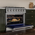 Empava 36 Inch Pro Gas Range with True Convection Oven, 6 Sealed Burners (4x25K + 2x18K BTU), Premium Porcelain Cooktop (Easy to Clean), Stainless Steel Construction, LP Kit Included, ETL Certified
